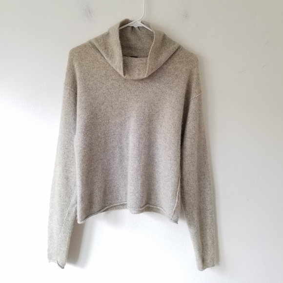 Free People 100% Cashmere Cowl Neck Long Sleeve Pull Over Sweater